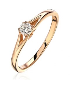 Кольцо с 1 бриллиантом из красного золота Эстет
