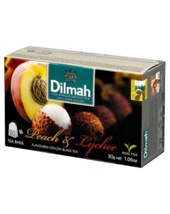 Чай черный персик и личи в пакетиках 20 х 1 5 г Dilmah