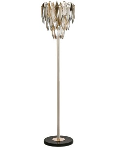 Торшер золото дымчат янтарн матовый белый металл хрусталь E14 4 40W Odeon light
