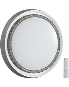 Настенно потолочный светильник пластик белый серый LED 70Вт 3000 6000К D520 IP43 пульт ДУ Sonex