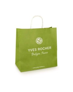 Крафт пакет большой зеленый Yves rocher