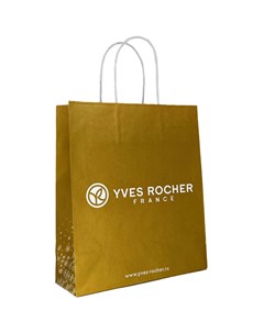 Крафтовый пакет золотой XXL Yves rocher