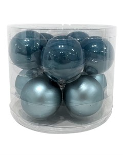 Набор шаров 60мм 10шт стекло синий Maxijoy