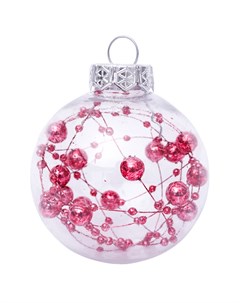 Набор шаров Кристаллы розовые 80мм 3шт пластик прозрачный Maxijoy