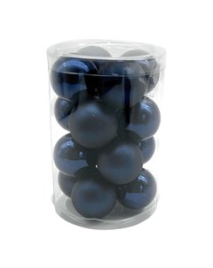 Набор шаров 35мм 16шт стекло темно синий Maxijoy