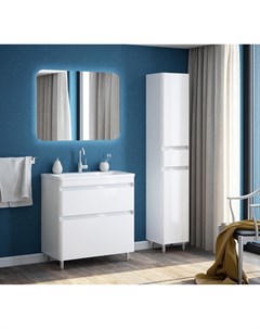Мебель для ванной комнаты 80 см Алабама напольная белая Corozo