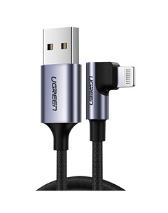 Кабель Lightning 8 pin USB угловой экранированный 2 4A 1м черный US299 60521 Ugreen