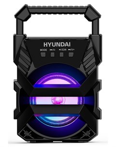 Портативная акустика H PS1000 9 Вт FM AUX USB microSD Bluetooth подсветка черный Hyundai