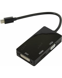 Кабель переходник адаптер Mini DisplayPort M DVI 29F HDMI 19F VGA 15F 20 см черный Orient