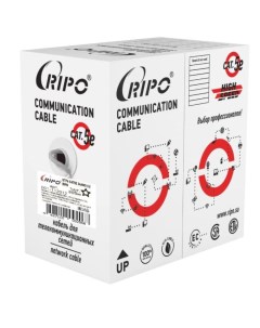 Интернет кабель витая пара UTP CAT5e 4х2х0 51 мм PVC Standart серый 25 м Ripo