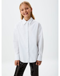 Белая блузка оверсайз для девочек Sela