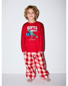 Пижама с брюками в клетку для мальчиков Sela