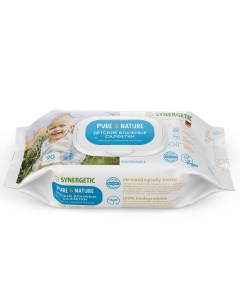 Гипоаллергенные детские влажные салфетки Pure Nature Пантенол и овсяное молочко 90 шт Synergetic