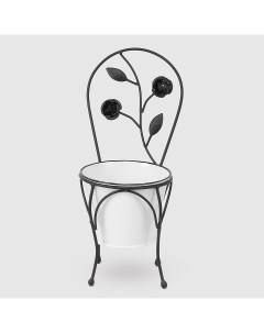 Кашпо для цветов в форме стула белое с чёрным 16х14х28 см Ningde qinyuan