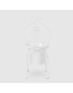 Кашпо для цветов в форме стула белое 18х20х39 см Ningde qinyuan