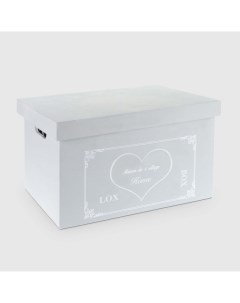 Ящик деревянный Heart M 37х26х21 см серый Zihan