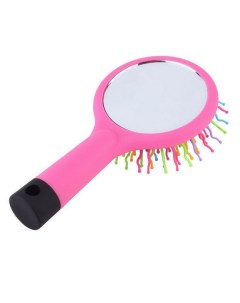 Щетка для волос с зеркалом и цветными зубчиками круглая Ригла Ningbo piaoyi hair