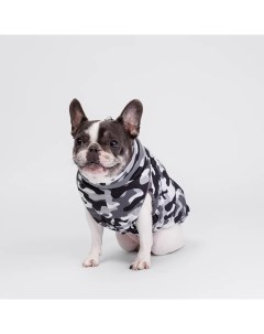 Куртка на молнии для собак породы французский бульдог размер 3 черно белый камуфляж Rurri