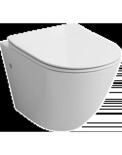 Унитаз подвесной белый безободковый с сиденьем микролифт Grossman