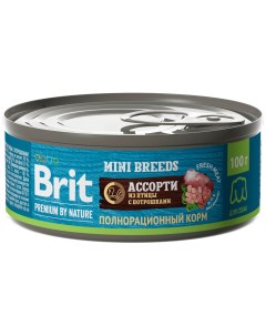 Влажный корм для собак Brit Premium by Nature Ассорти из птицы с потрошками для мелких пород 100г уп Елецкий мясокомбинат