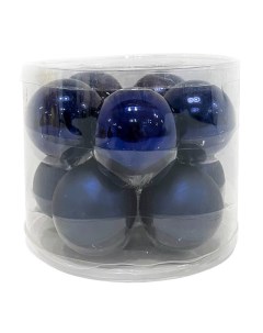 Набор шаров 60мм 10шт стекло темно синий Maxijoy