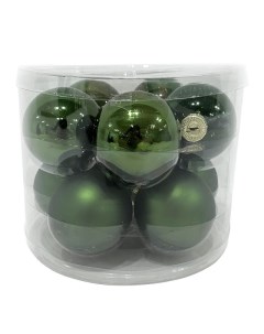 Набор шаров 60мм 10шт стекло зеленый Maxijoy