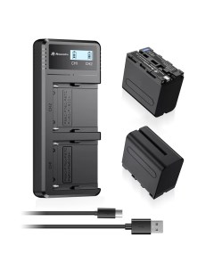 Аккумулятор Powerextra NP F970 2 шт зарядное устройство CO 7144 SN F970TPC B Type C Power extra