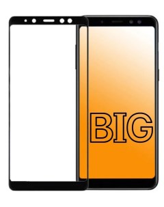 Защитное стекло для Samsung Galaxy A8 2018 с черной рамкой Big