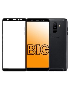Защитное стекло для Samsung Galaxy A6 Plus 2018 с черной рамкой Big