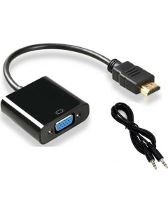 Переходник конвертер HDMI to VGA Adapter AUX кабель AT1014 Черный Dgmedia