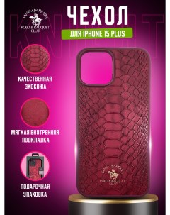 Чехол Knight для iPhone 15 Plus Темно красный Santa barbara polo & racquet club