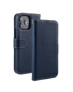 Кожаный чехол книжка для Apple iPhone 14 Pro Max Wallet Book Type темно синий Melkco