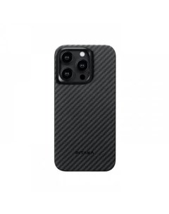 Чехол MagEZ Case 4 Magsafe для iPhone 15 Pro Max чёрно серый кевлар Pitaka