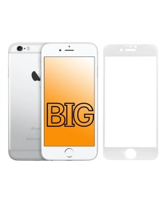 Защитное стекло для iPhone 6 и iPhone 6S с белой рамкой Big