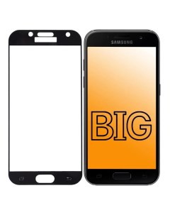 Защитное стекло для Samsung Galaxy A3 2017 с черной рамкой Big