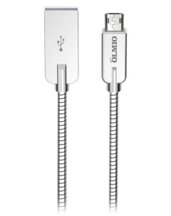Кабель USB Micro USB 1 2 м 2 1A серебристый Olmio