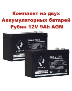 Аккумулятор для ИБП АКБ1209 9 А ч 12 В РЭ АКБ1209 2 Рубин-электро