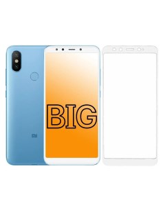 Защитное стекло для Xiaomi Mi 6X и Mi A2 с белой рамкой Big