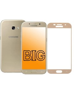 Защитное стекло для Samsung Galaxy A5 2017 с золотой рамкой Big