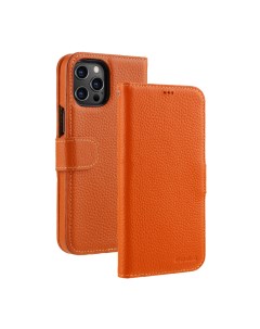 Кожаный чехол книжка Wallet Book Type для iPhone 14 Pro 6 1 оранжевый Melkco