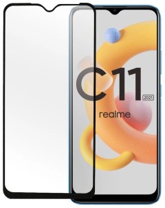 Защитное стекло для Realme C11 2021 полный клей черный Mobility