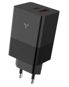 Сетевое зарядное устройство Crocus GaN 65WCA Type C USB A Black Accesstyle