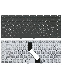 Клавиатура для ноутбука Acer Aspire V5 471 V5 431 черная с подсветкой без рамки Оем