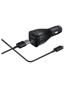Автомобильное зарядное устройство 2 USB кабель черный Samsung