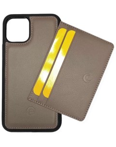 Кожаный чехол кошелек для iPhone 11 с кожаным магнитом и тонким кошельком Серый CSW 11 GRI Elae