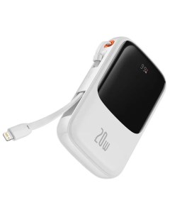 Внешний аккумулятор Power Bank Qpow Pro Digital Display Fast Charge 10000mAh White Baseus