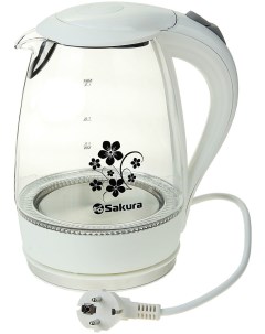 Чайник электрический SA 2710W 1 7 л белый прозрачный Sakura