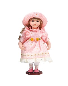 Кукла коллекционная Маша в розовом платье в клетку 30см Кнр