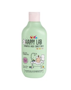 Шампунь кондиционер 2 в 1 для нежных детских волос Вишневая жвачка 300 мл Happy lab kids