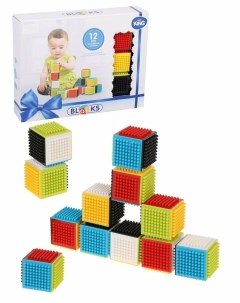 Конструктор 12 деталей рельефные блоки кубики 32051 Наша игрушка